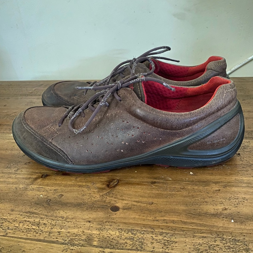 ECCO Biom Natural Motion Men's Brown Leather Sneakers Athletic Shoes Size 10.5